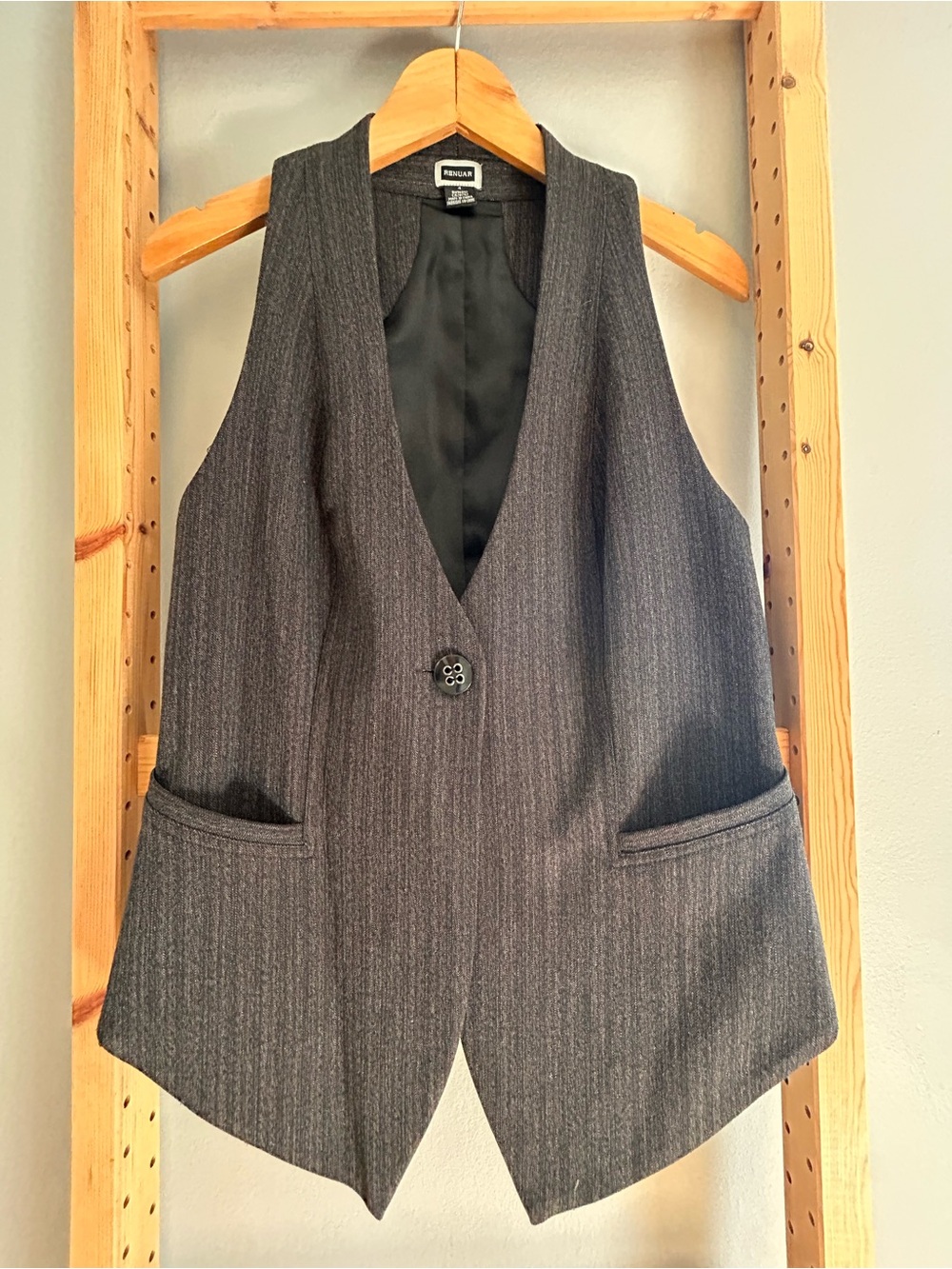 Renuar Charcoal Pinstripe Vest